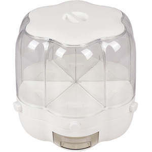 Food Dispenser Cereal Storage Container - White by Livingandhome