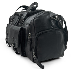 Premium PU Leather Duffel Bag and Holdall - Black / 1.46kg by SYED JEE
