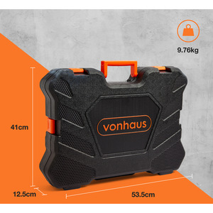 256 Piece Tool Set and Socket Set - Black by VonHaus