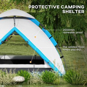 Outsunny 3-4 Man Camping Tent, Quick Setup Family Tent by Outsunny
