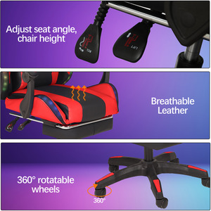 Premium LED Gaming Chair with Footrest by Groundlevel