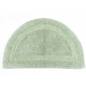 Luxury Reversible Semi Circle Bath Mat - Sage Green by Homescapes