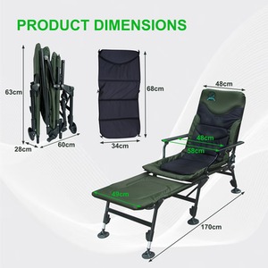CARPZILLA Folding Fishing Chair with Footrest Green - Dark Green by CARPZILLA