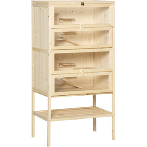 Pawhut Wooden Small Animal Cage - Natural by Pawhut