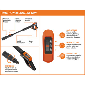 Saber 2000W Pressure Washer - Black and Orange by Saber