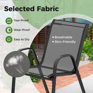 3 Pcs Patio Bistro Set - Black by Costway