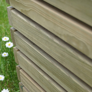Horizon Outdoor Rectangular Wooden Planters - Natural / 90W x 40H x 40D by Cerland