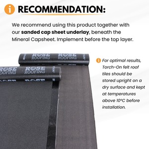 Premium Torch on Heavy Duty Roofing Felt Mineral Capsheet SBS Bitumen Membrane - Black by NOVECRAFTO