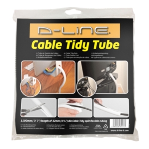 D-Line Cable Tidy Tube 1.1 Metre - White by D-Line