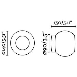 Moy Bathroom LED Globe Ceiling Wall Lamp - Gold