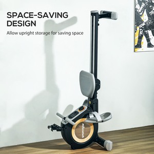 Rowing Machine with 16-Level Magnetic Resistance and LCD Monitor - Black by SPORTNOW