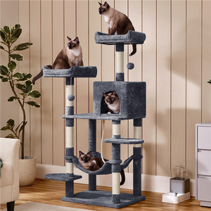Large Cat Tree with Scratching Posts - Dark Grey by Yaheetech