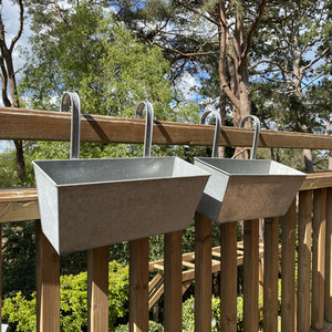 Set of 2 Balcony Hanging Planters - Grey by Selections
