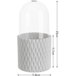 Cylinder Rotating Makeup Brush Organizer - White by Livingandhome