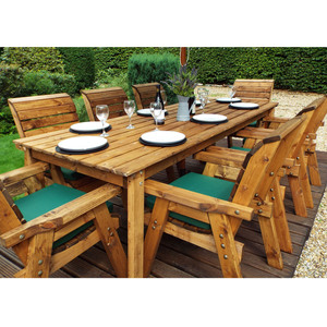 Charles Taylor Eight Seater Chair Rectangular Table Set with Accessories - Burgundy by Charles Taylor