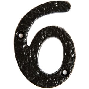 Number 6 Rustic Iron Numeral Black - Black by Hammer and Tongs