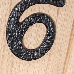 Number 6 Rustic Iron Numeral Black - Black by Hammer and Tongs