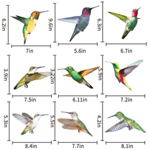 Set of 9 Hummingbird Decorative Stickers - Colourful
