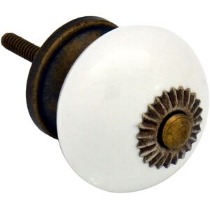 Round Ceramic Cabinet Knobs Pack of 6 White - White by Nicola Spring