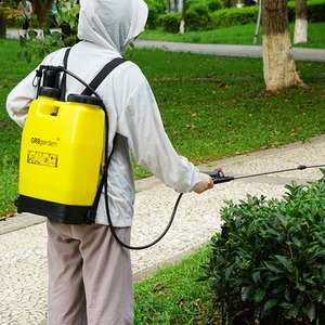 Backpack Pressure Sprayer With Lance Garden Weed Killer Knapsack - Yellow by Gr8 Garden