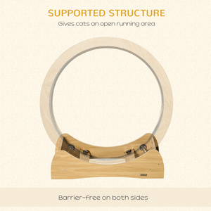 PawHut Cat Treadmill, Wooden Cat Exercise Wheel with Carpeted Runway - Brown / 89cm by PawHut