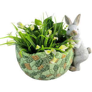 Green Rabbit Planter - Green by Ornate Collection