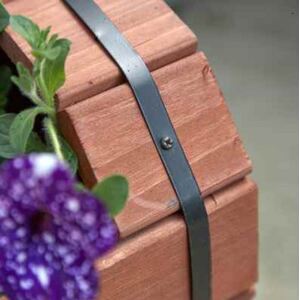 2 Tier Wood Barrel Planter with Trellis - Brown by Groundlevel
