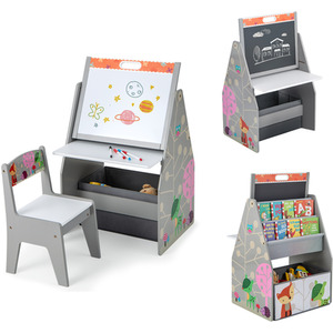 Double-Sided Kids Art Easel Toddler Table Chair Set by Costway