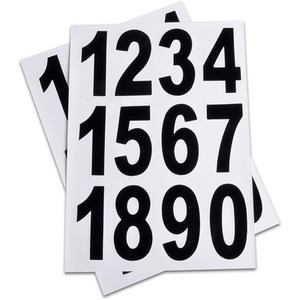 Black Self Adhesive Numbers, Digits, Stickers, 80mm - Black by The house nameplate company