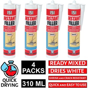 Instant Wall Filler Cartridge Dries White Crack Resistant - White / 1240ml by 151