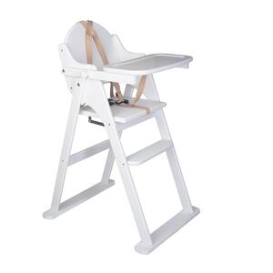Deluxe Putaway Folding Wooden High Chair - White by Safetots