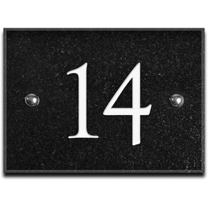 Black Granite House Number 14 - Black by The House Nameplate Company