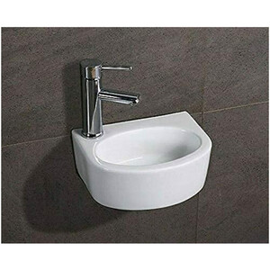 BELOFAY Ceramic Cloakroom Wash Basin Sink Modern Design Wall-Mounted Basin by BELOFAY