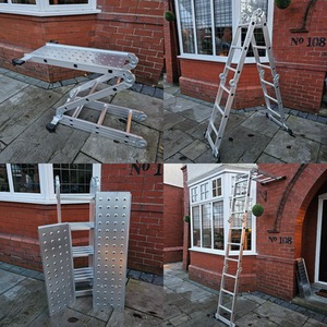 Lightweight Aluminium Folding Multi-position Work Platform Ladder - Silver by Samuel Alexander