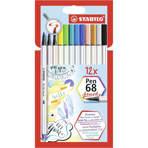 Premium Fibre-Tip Pens with Brush Tip - STABILO Pen 68 Brush by STABILO