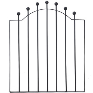 Garden Metal Fence Gate with Ball Finial Top - Black by Livingandhome