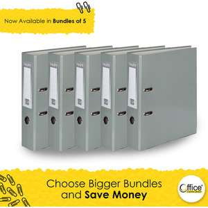 5x A4 Large 75mm Lever Arch File Folder Metal Edge Stationery Document Archive - Grey by Office Centre.direct