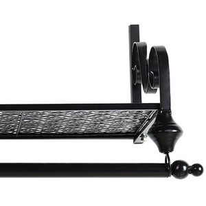 Wall Mounted Garment Hanging Shelf with Clothes Rail - Black / 35cm by Livingandhome