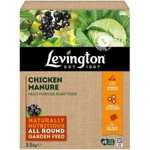 Levington Chicken Manure Plant Food Pellets All Purpose Flowers Fruit Veg 3.5kg - Brown by Levington
