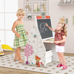 Double-Sided Kids Art Easel Toddler Table Chair Set by Costway