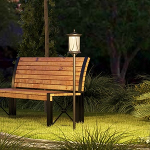 Outsunny Waterproof Solar Lamp Post Light - Black by Outsunny