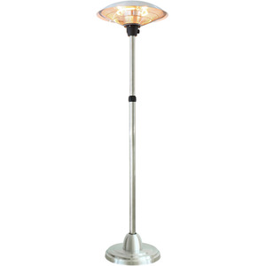 2.1kW IP44 Free Standing Patio Halogen Heater - Silver by Primrose