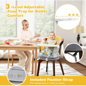 6-in-1 Baby Highchair - Yellow by Costway