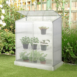 Outsunny 3 Tier Greenhouse with Cold Frame - Silver by Outsunny