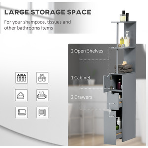 HOMCOM Tall Bathroom Cabinet Bathroom Storage Cabinet with Drawers by HOMCOM
