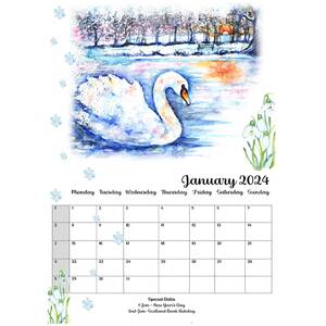Countryside Landscapes in Watercolour 2024 Calendar by BebesArts