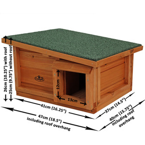 Hedgehog House Hibernation Shelter Wood - Brown by Actiaspet