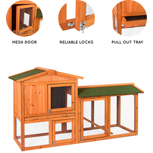Double Wooden Pet Hutch - Wood by Vida Designs