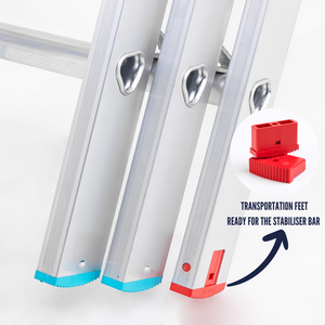 Professional Extension Ladder - Silver / 3.5 - 6.0 cm by TB Davies