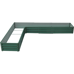 L-Shaped Metal Flower Bed 277*207*30cm - Dark Green by lifeideas